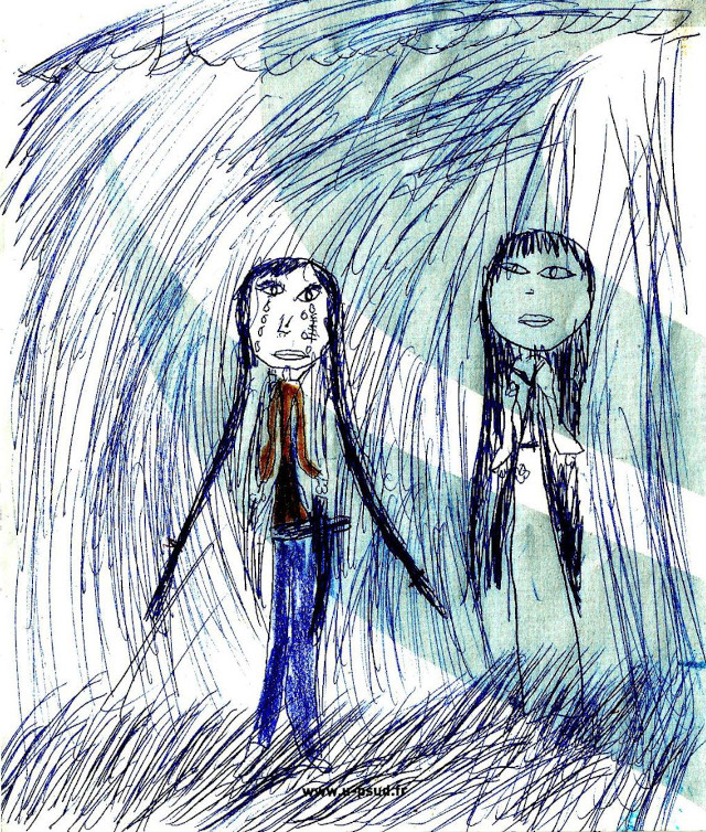 Filles sous la pluie