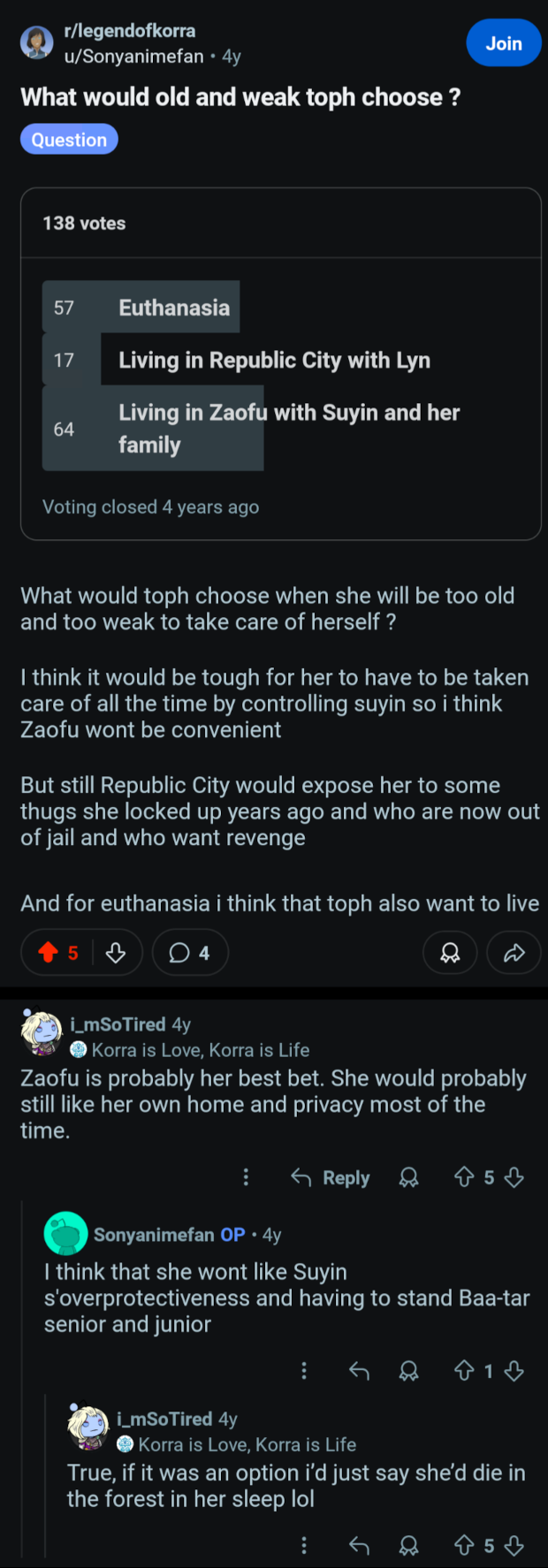 Que deviendra Toph quand elle sera vieille ? 