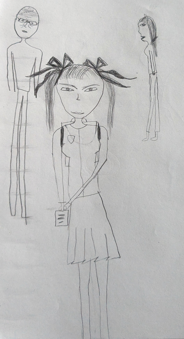 Jeune fille avec des couettes